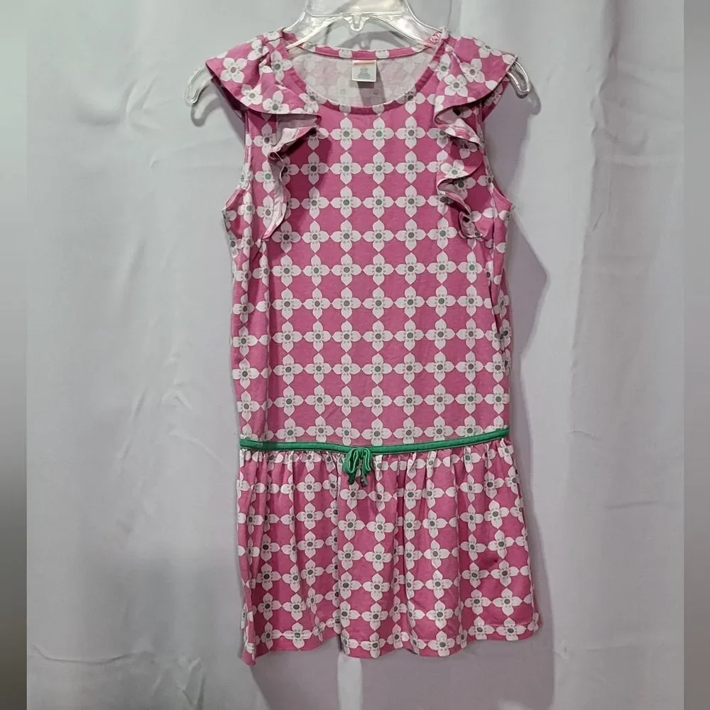 Gymboree Girls Pink Floral Ruffle Sleeveless Causal Dress Size 10 GUC